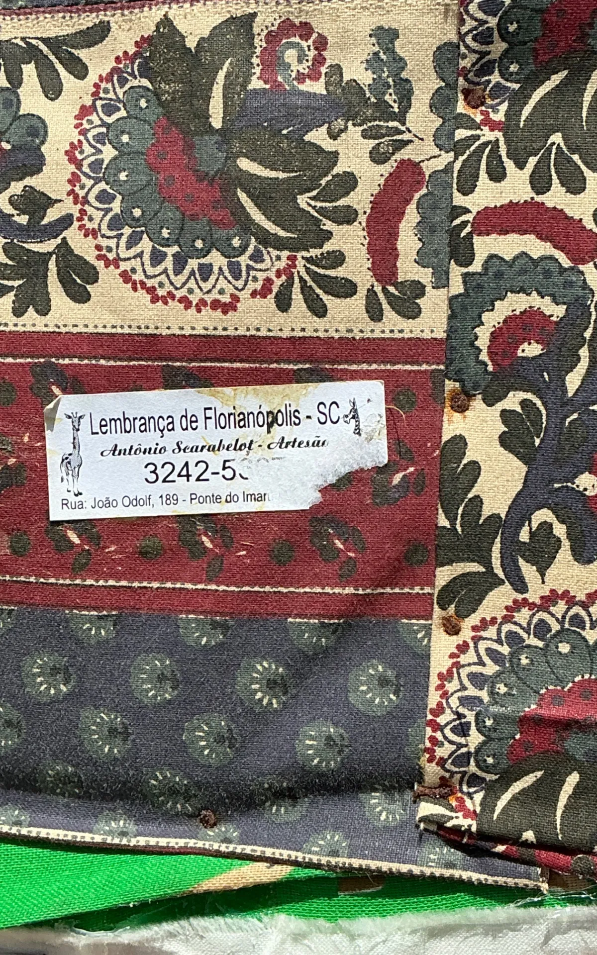 Vintage Handcrafted Textile and Wood Animal Bench — additional photo 4