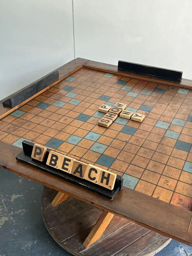 Vintage Monumental Wood Scrabble Board Game Table — additional photo 7