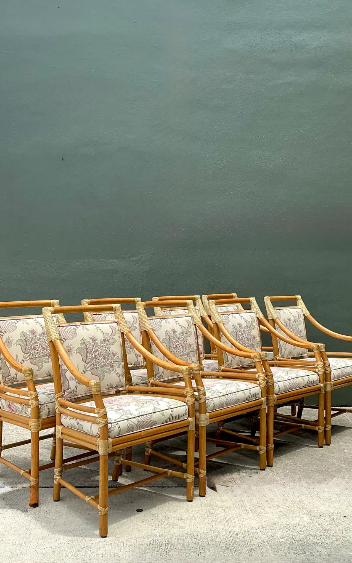 Vintage McGuire Target Back Dining Chairs - Set Of 8 — additional photo 2