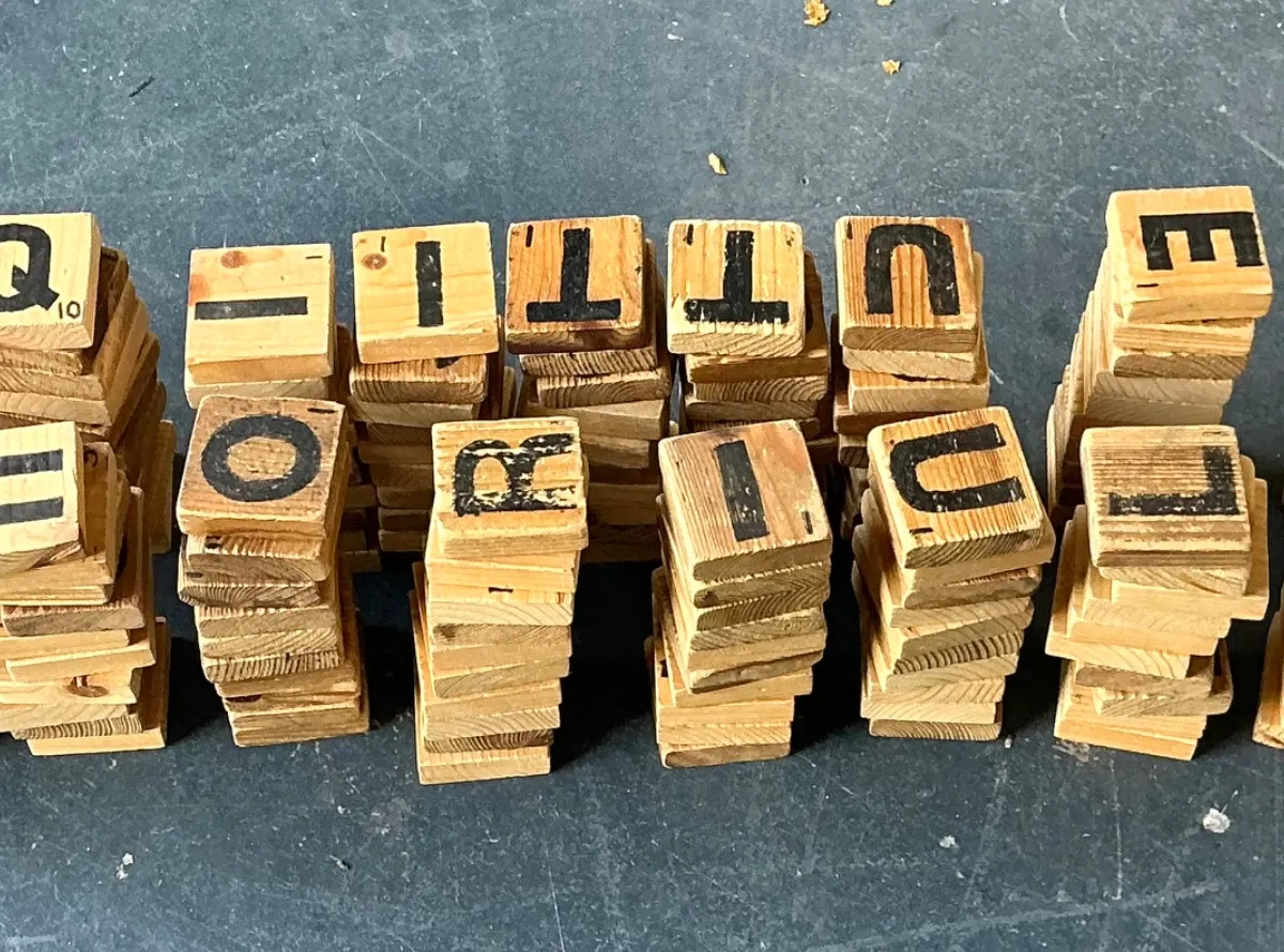 Vintage Monumental Wood Scrabble Board Game Table — additional photo 4