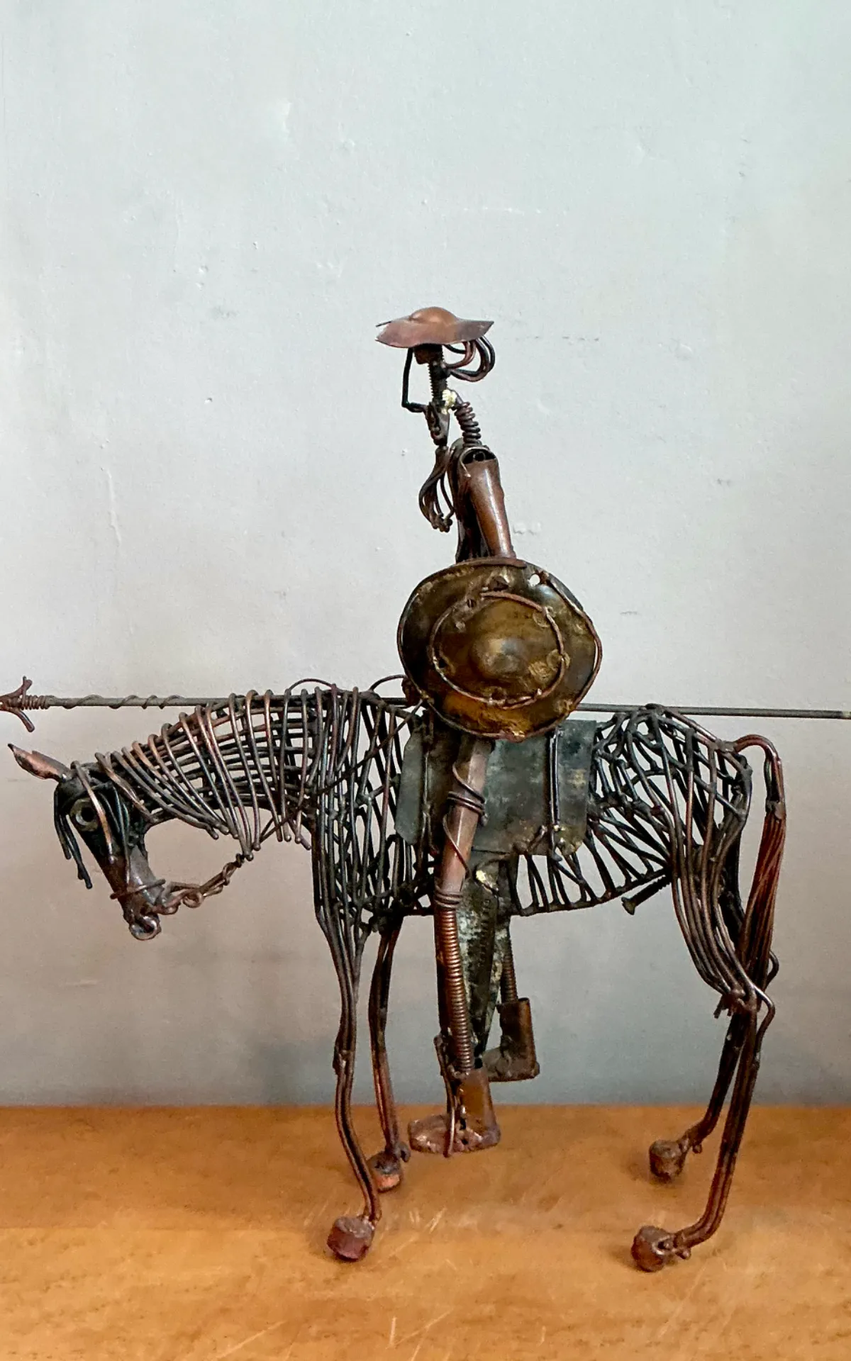 Vintage Wire Don Quixote and Horse Sculpture — additional photo 5