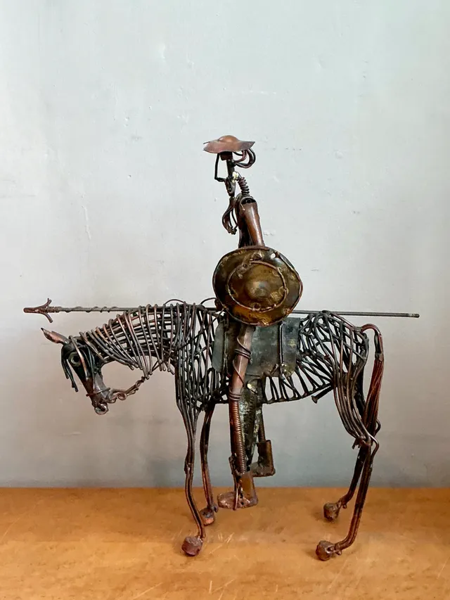 Vintage Wire Don Quixote and Horse Sculpture — additional photo 5