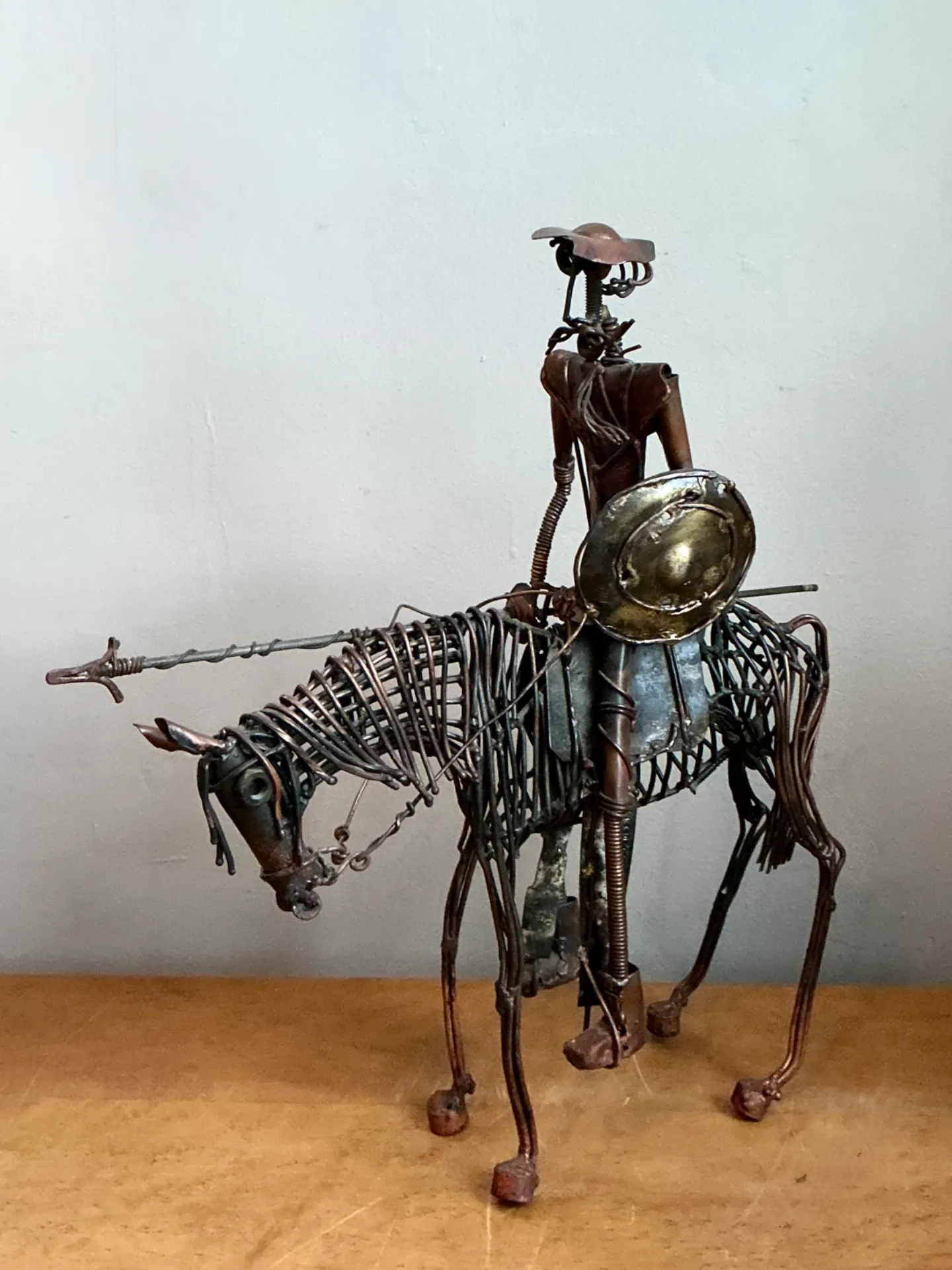 Vintage Wire Don Quixote and Horse Sculpture — additional photo 7