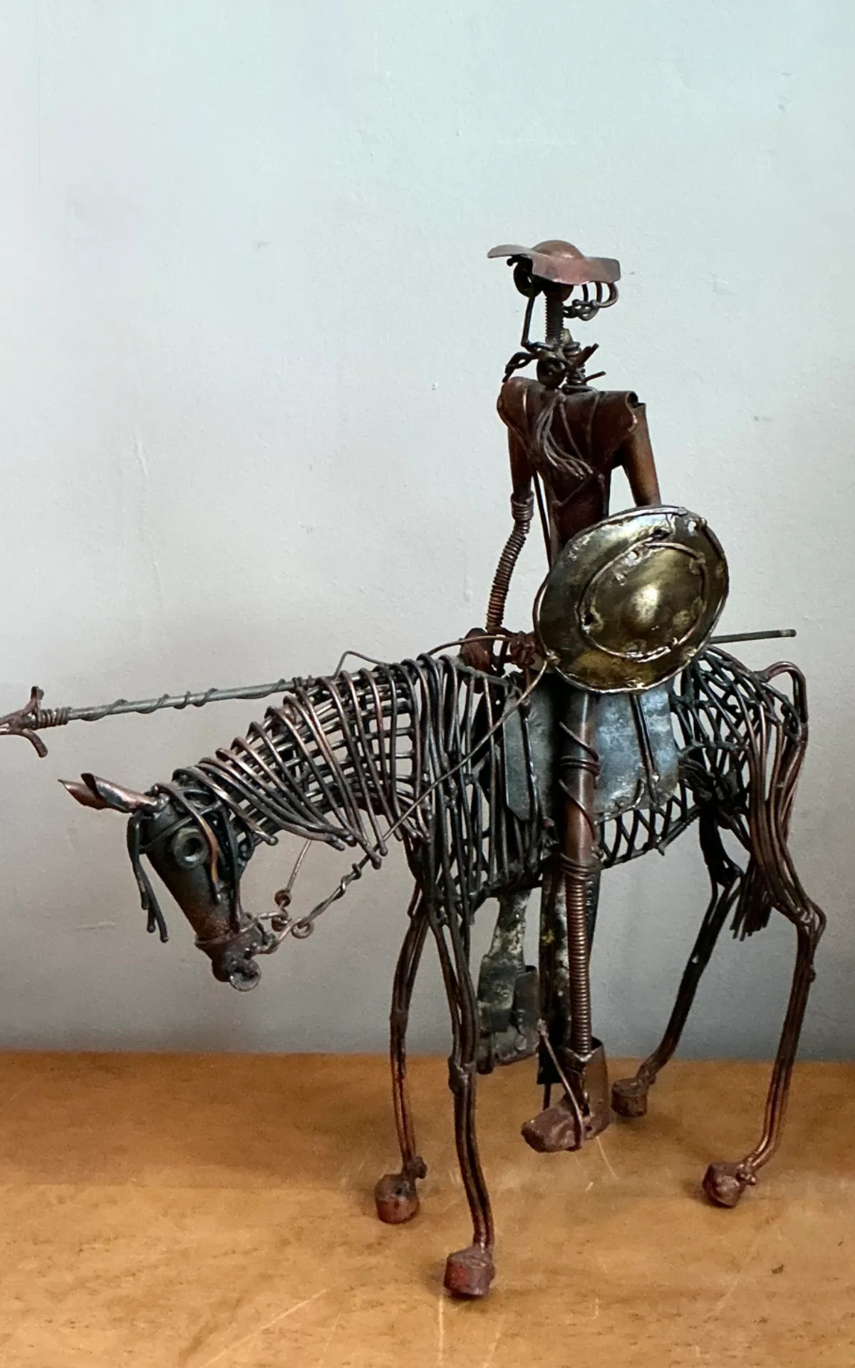Vintage Wire Don Quixote and Horse Sculpture — additional photo 7