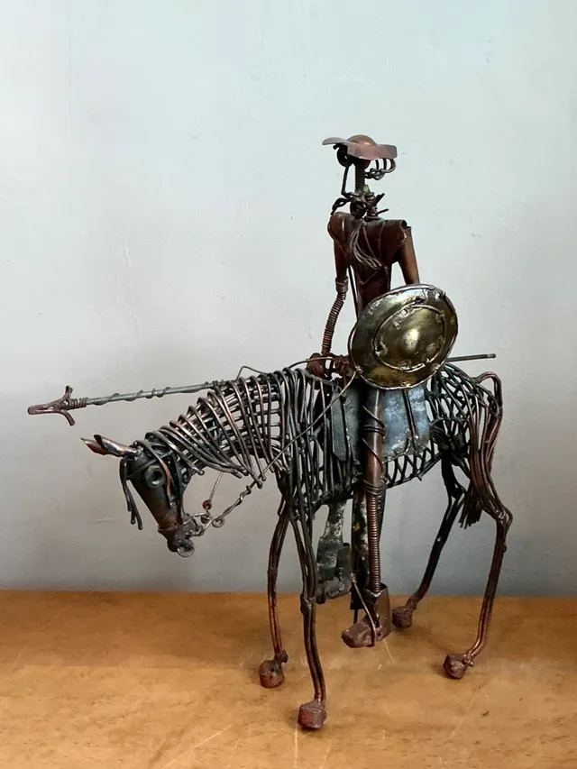 Vintage Wire Don Quixote and Horse Sculpture — additional photo 7