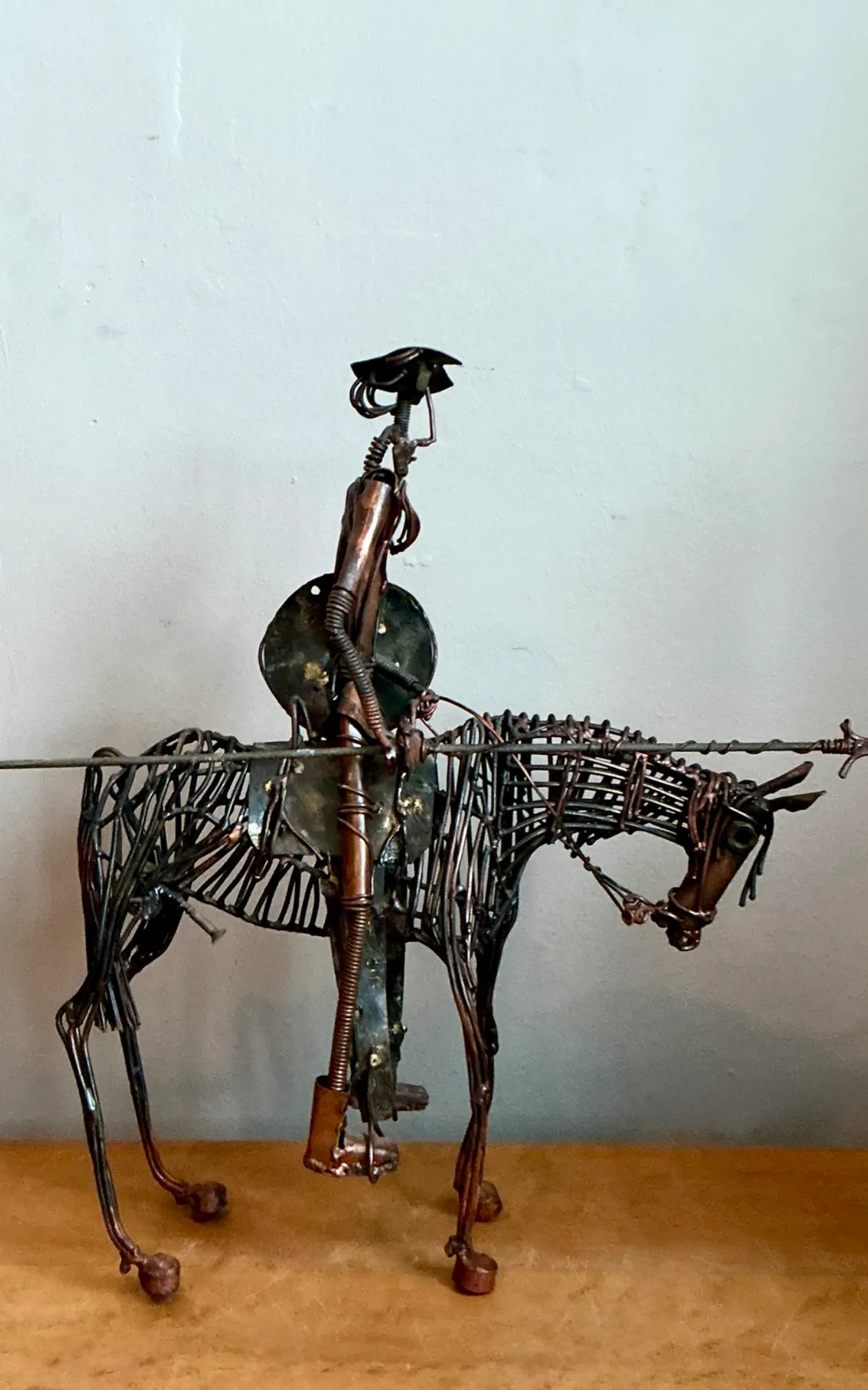 Vintage Wire Don Quixote and Horse Sculpture — additional photo 3