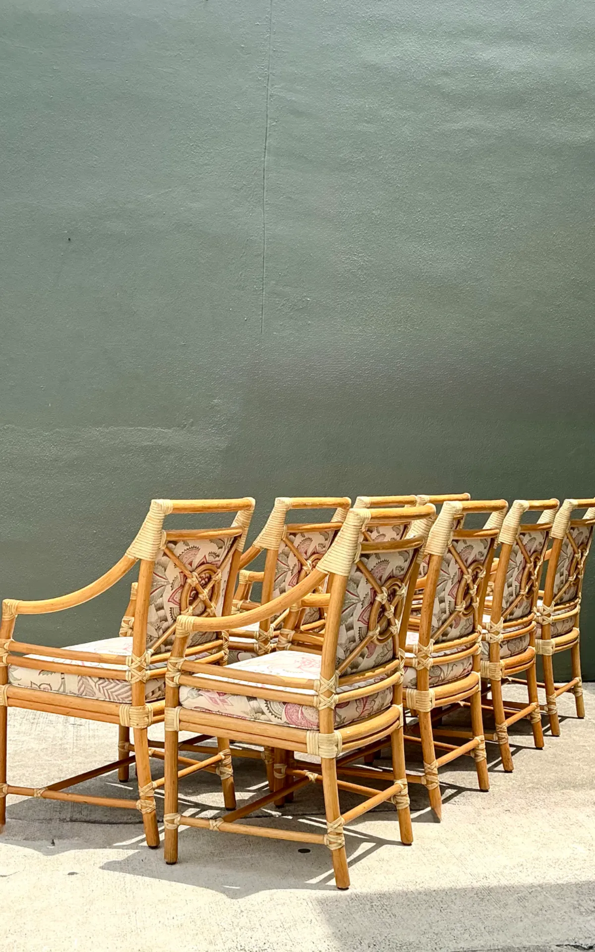 Vintage McGuire Target Back Dining Chairs - Set Of 8 — additional photo 7