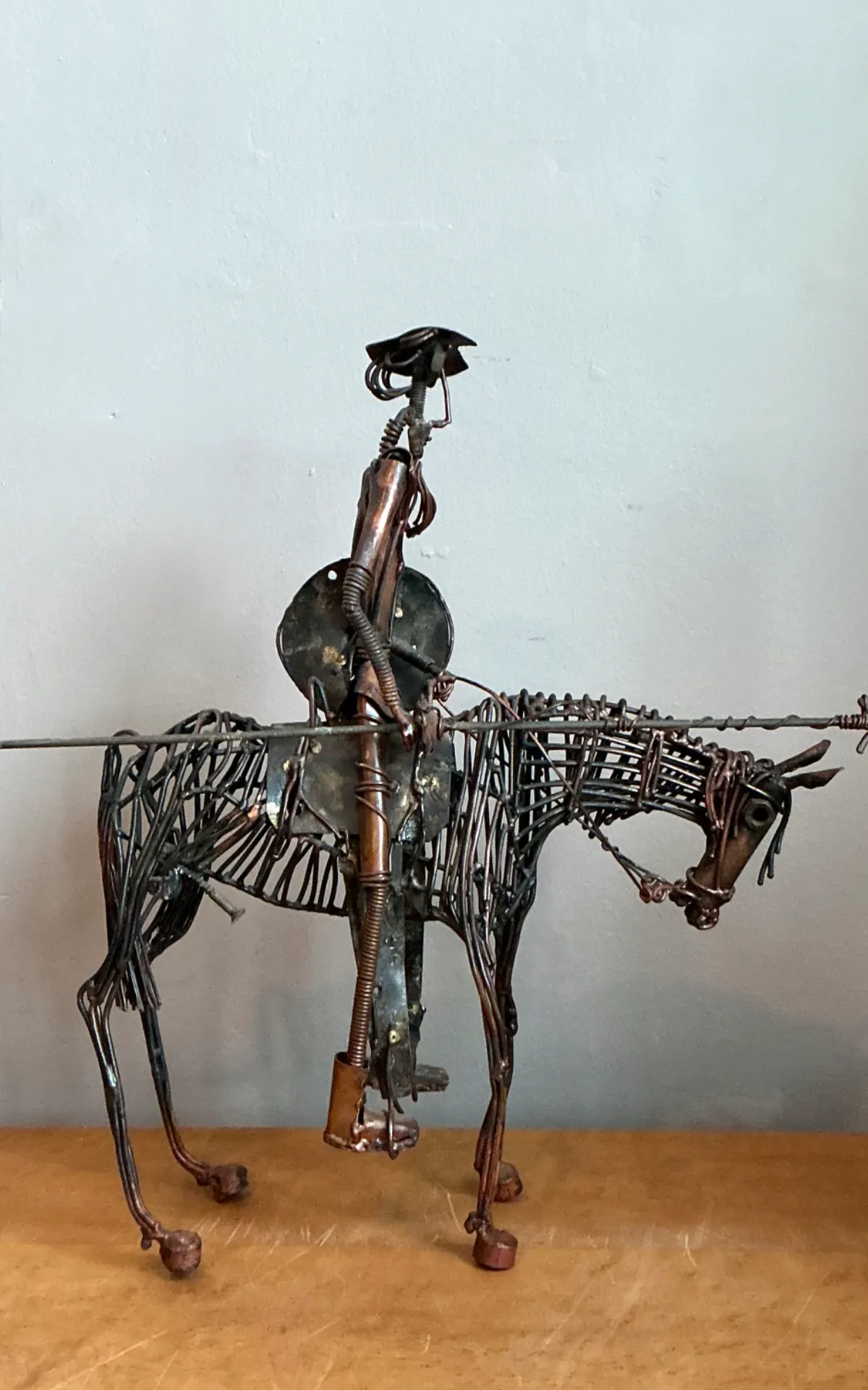 Vintage Wire Don Quixote and Horse Sculpture — additional photo 4