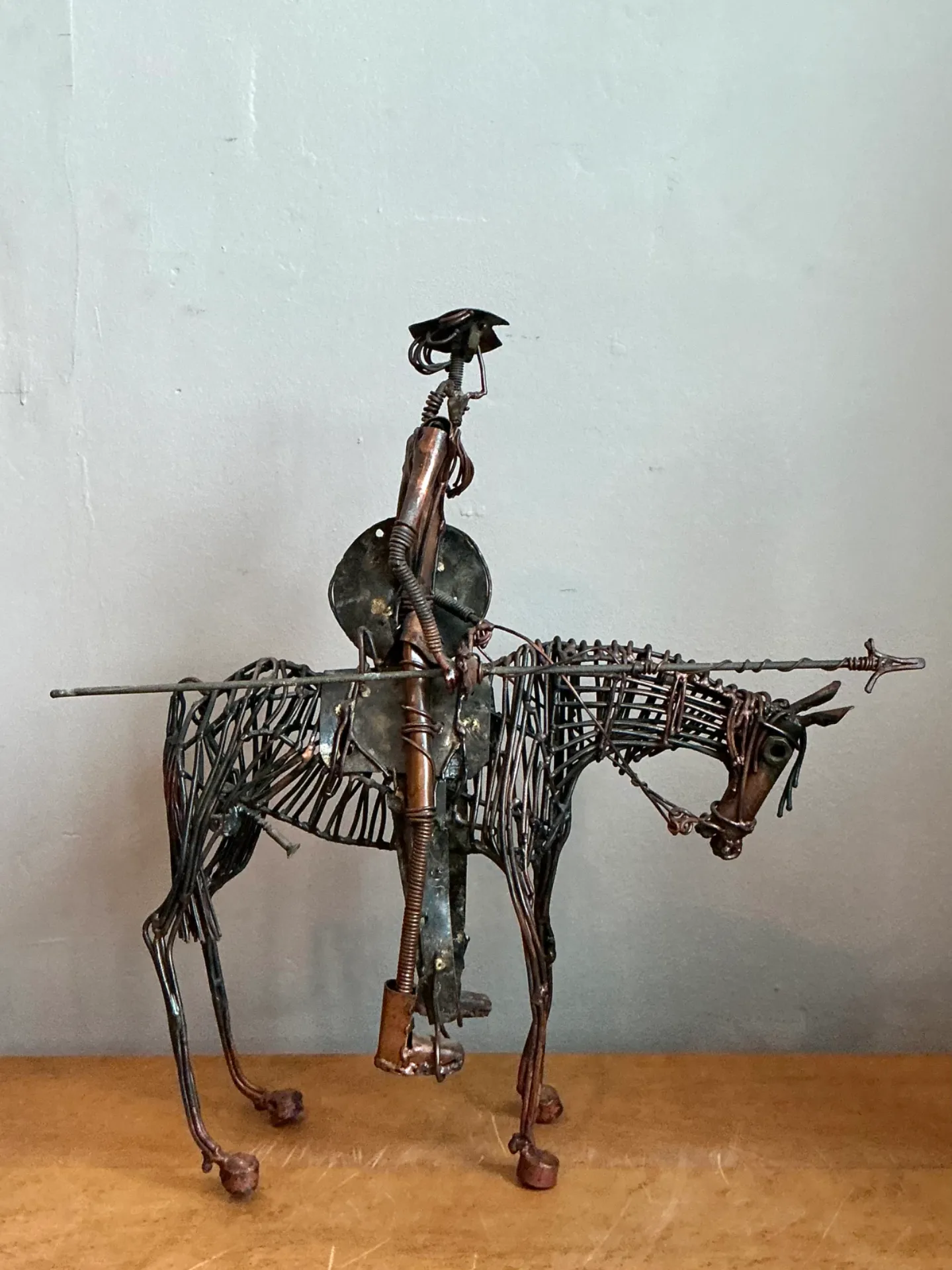 Vintage Wire Don Quixote and Horse Sculpture — additional photo 6