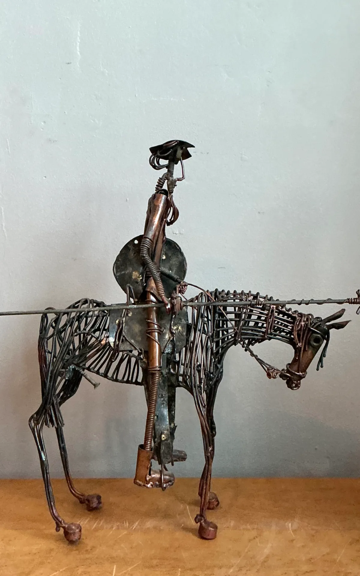 Vintage Wire Don Quixote and Horse Sculpture — additional photo 6