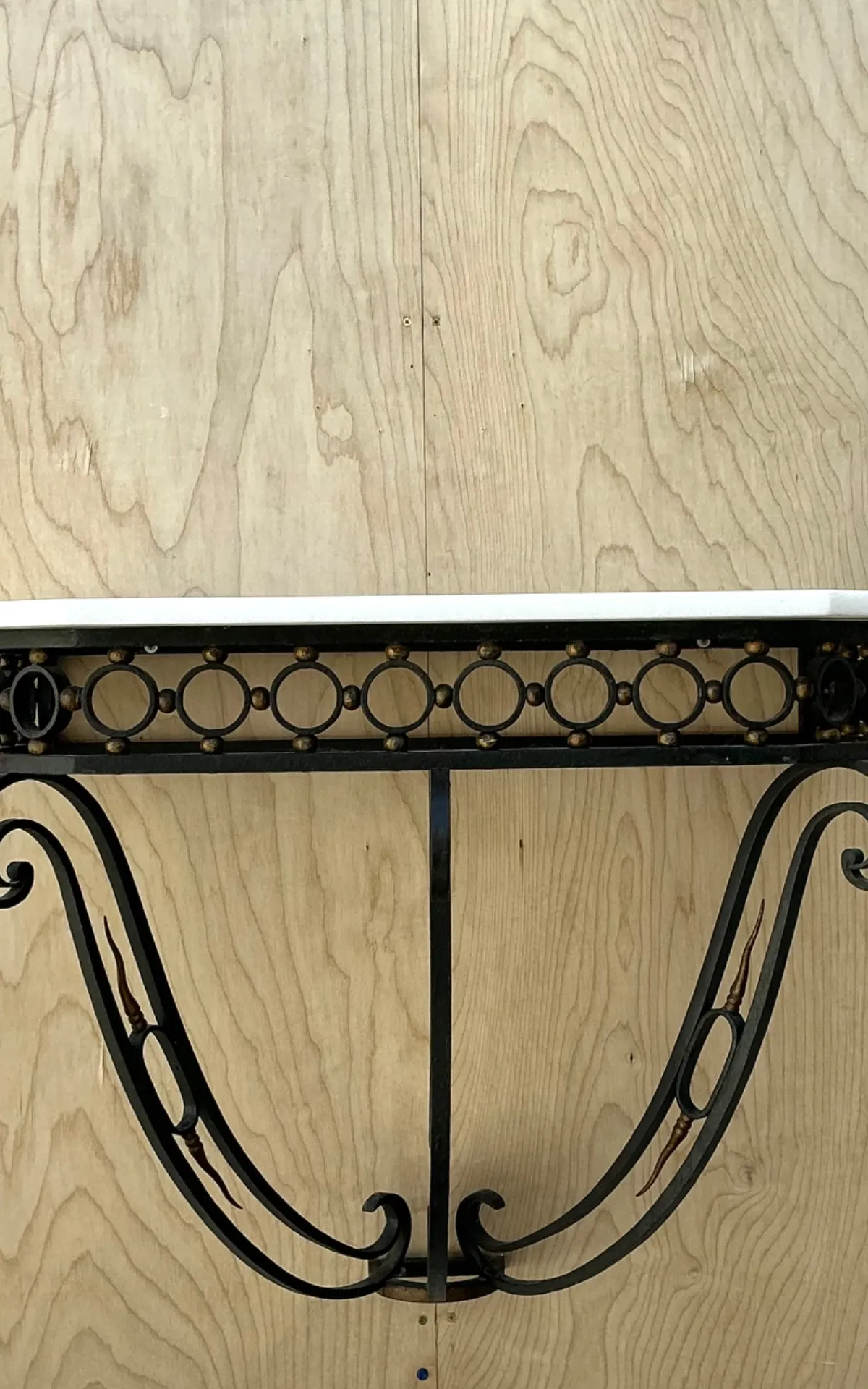 Vintage Scrolled Iron Wall Console After Royere — additional photo 7