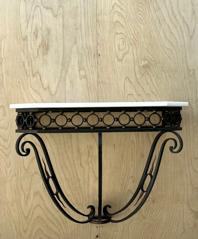 Vintage Scrolled Iron Wall Console After Royere — additional photo 7