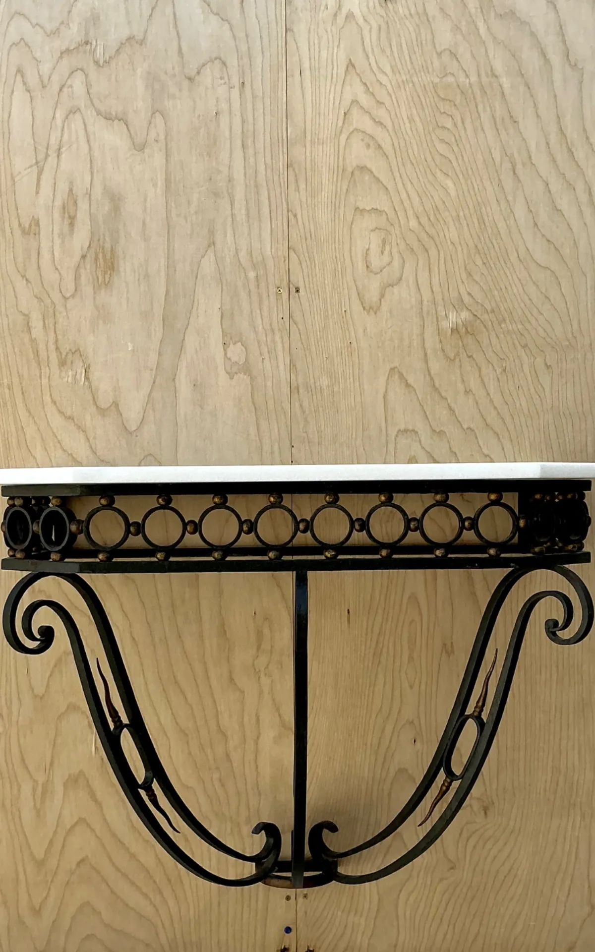 Vintage Scrolled Iron Wall Console After Royere — additional photo 5