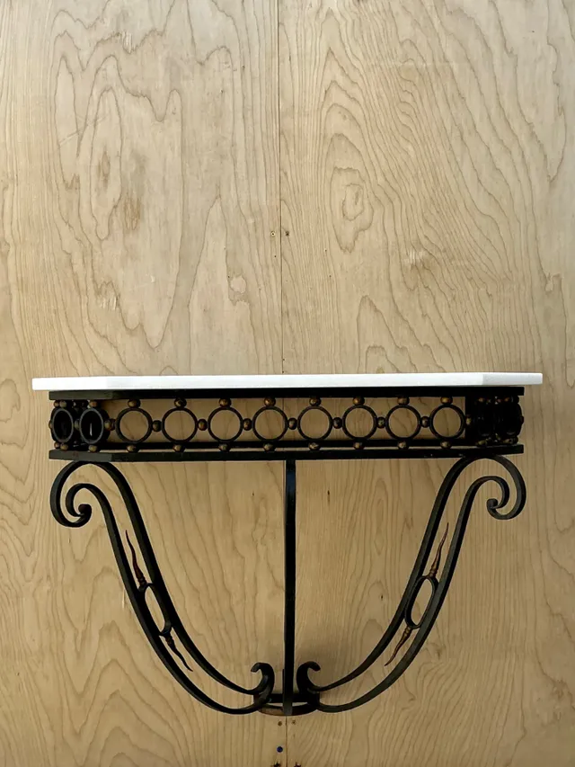 Vintage Scrolled Iron Wall Console After Royere — additional photo 5