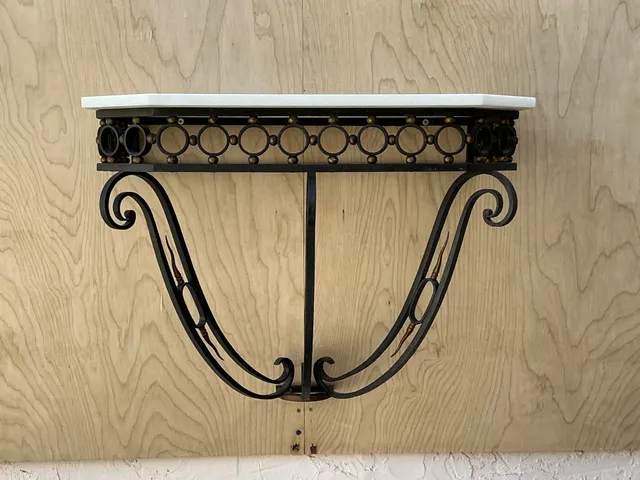 Vintage Scrolled Iron Wall Console After Royere — additional photo 2