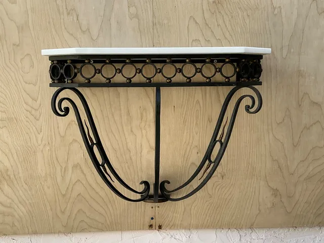 Vintage Scrolled Iron Wall Console After Royere — additional photo 8