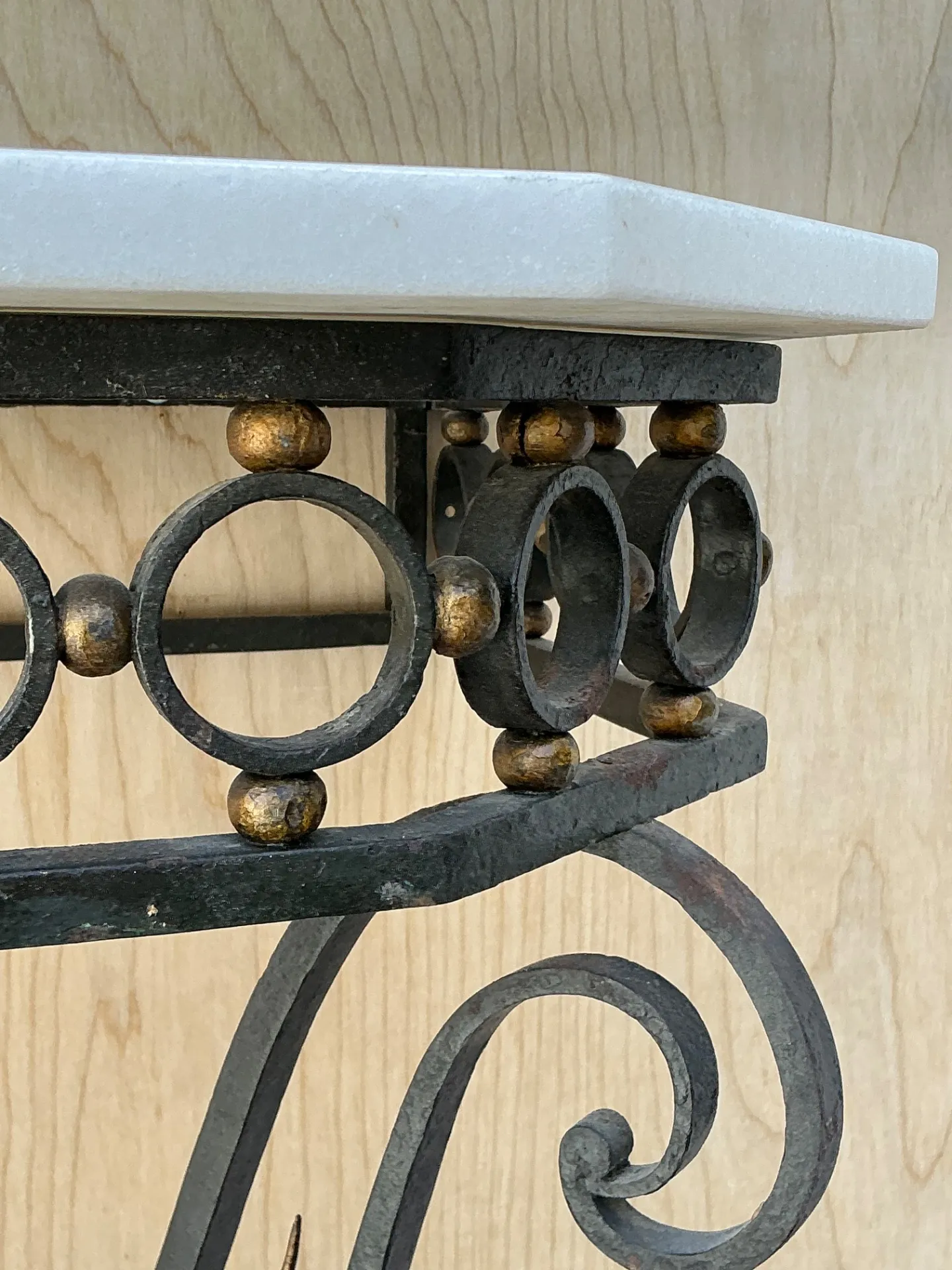 Vintage Scrolled Iron Wall Console After Royere — additional photo 6