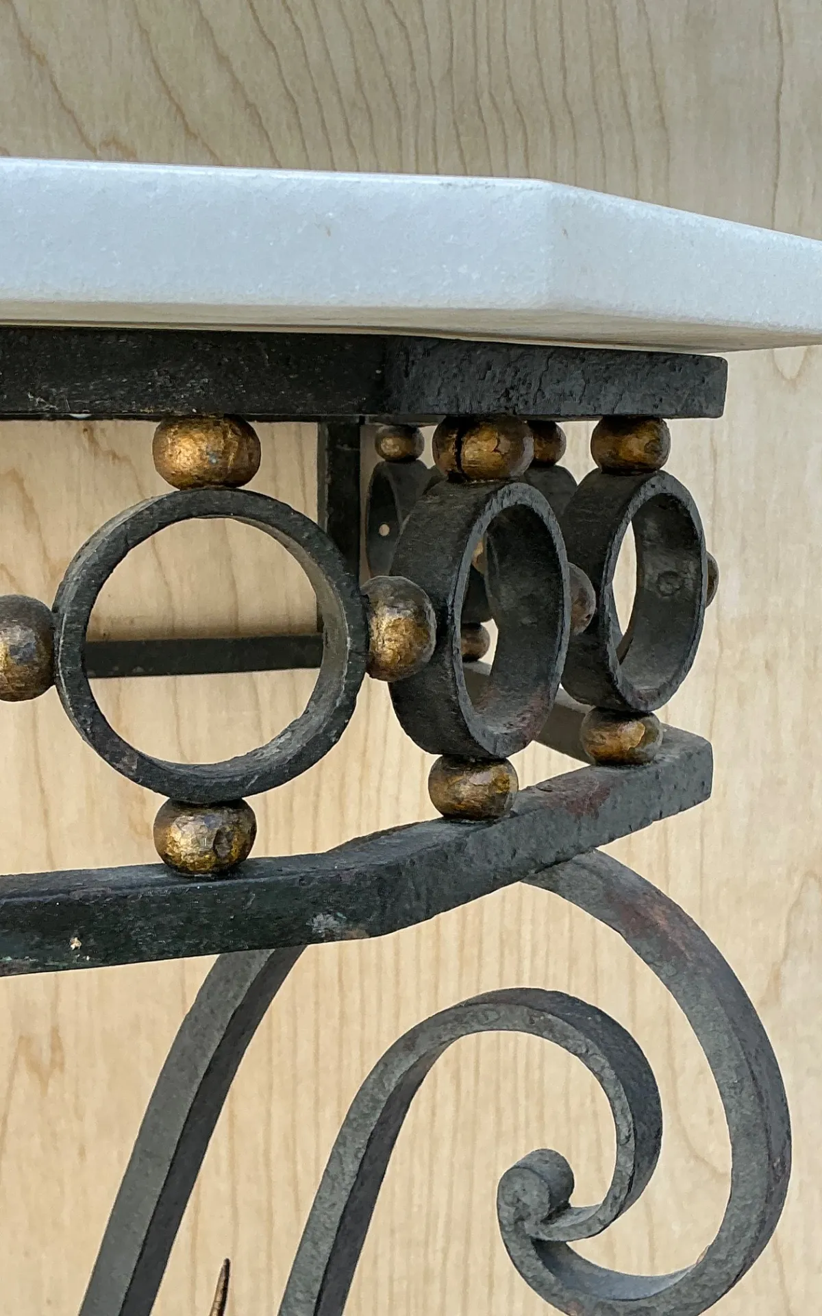 Vintage Scrolled Iron Wall Console After Royere — additional photo 6