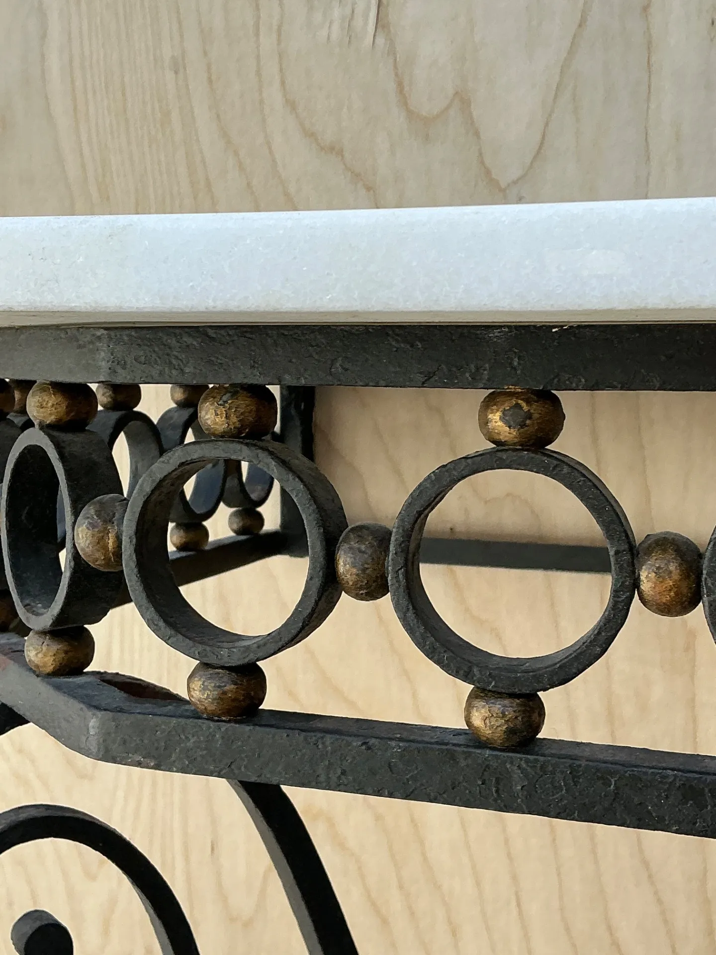 Vintage Scrolled Iron Wall Console After Royere — additional photo 1