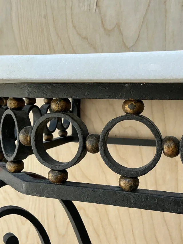 Vintage Scrolled Iron Wall Console After Royere — additional photo 1