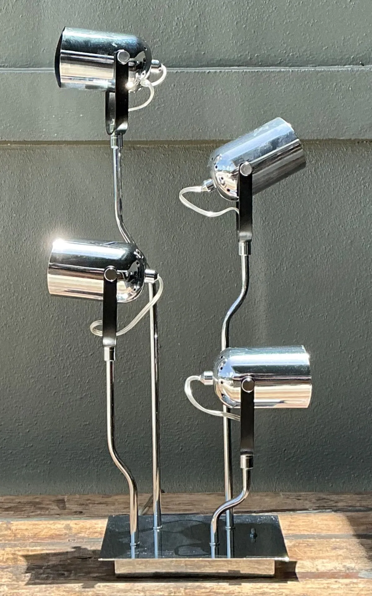 Vintage Van Teal Industrial Chrome Multi-Light Lamp — additional photo 7