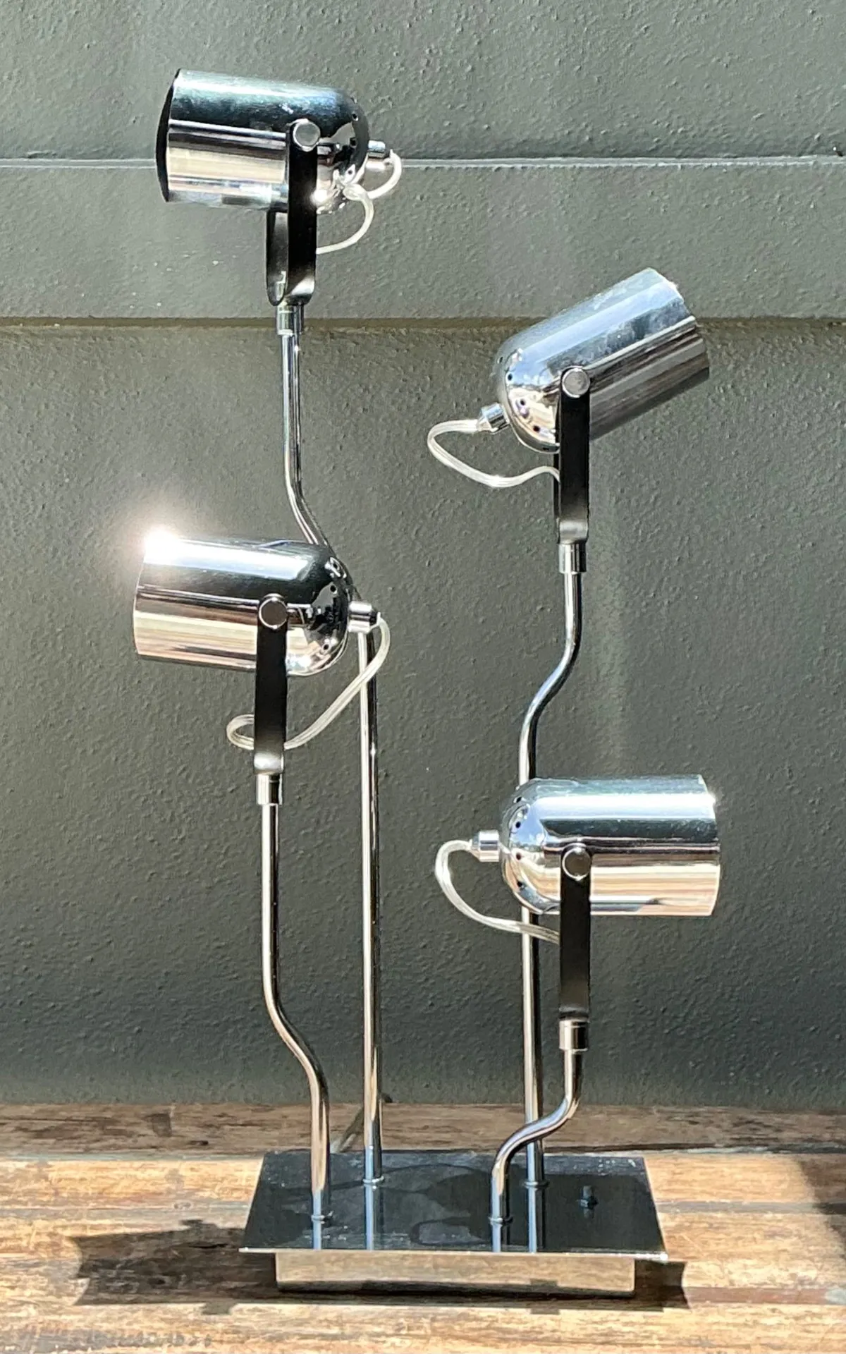 Vintage Van Teal Industrial Chrome Multi-Light Lamp — additional photo 5