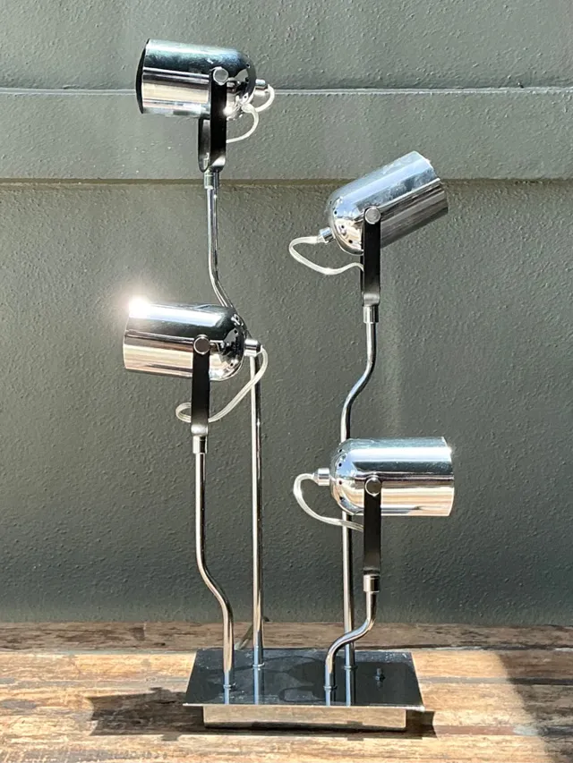Vintage Van Teal Industrial Chrome Multi-Light Lamp — additional photo 5