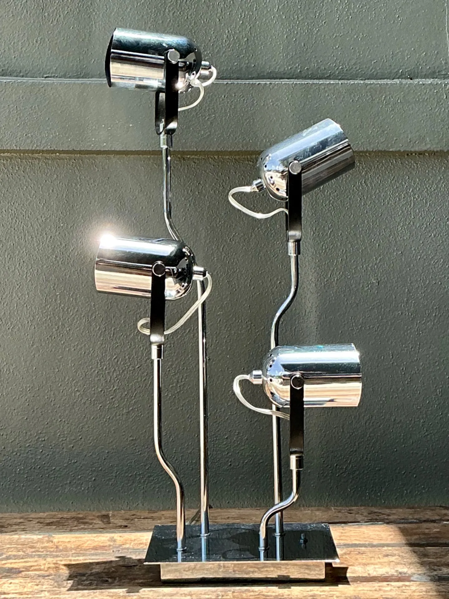 Vintage Van Teal Industrial Chrome Multi-Light Lamp — additional photo 3