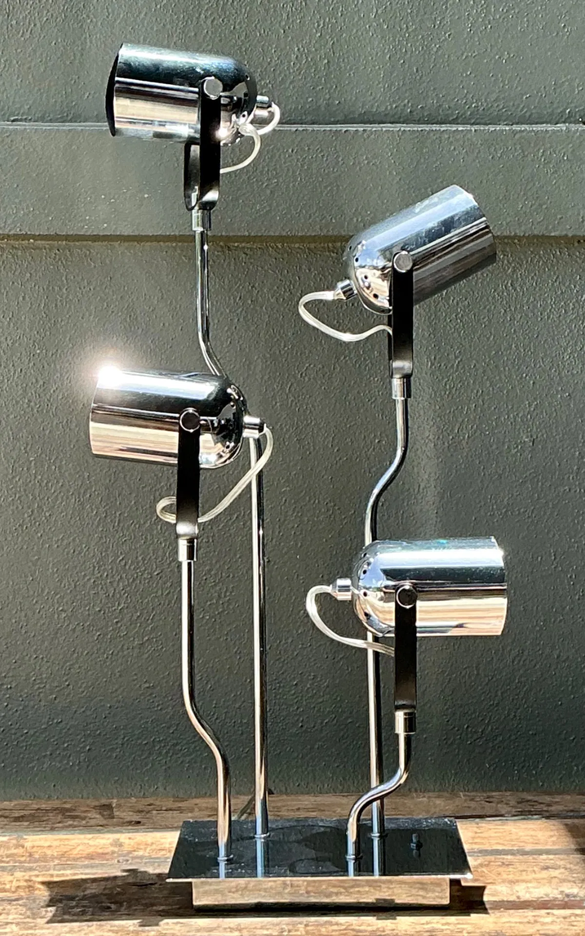 Vintage Van Teal Industrial Chrome Multi-Light Lamp — additional photo 3