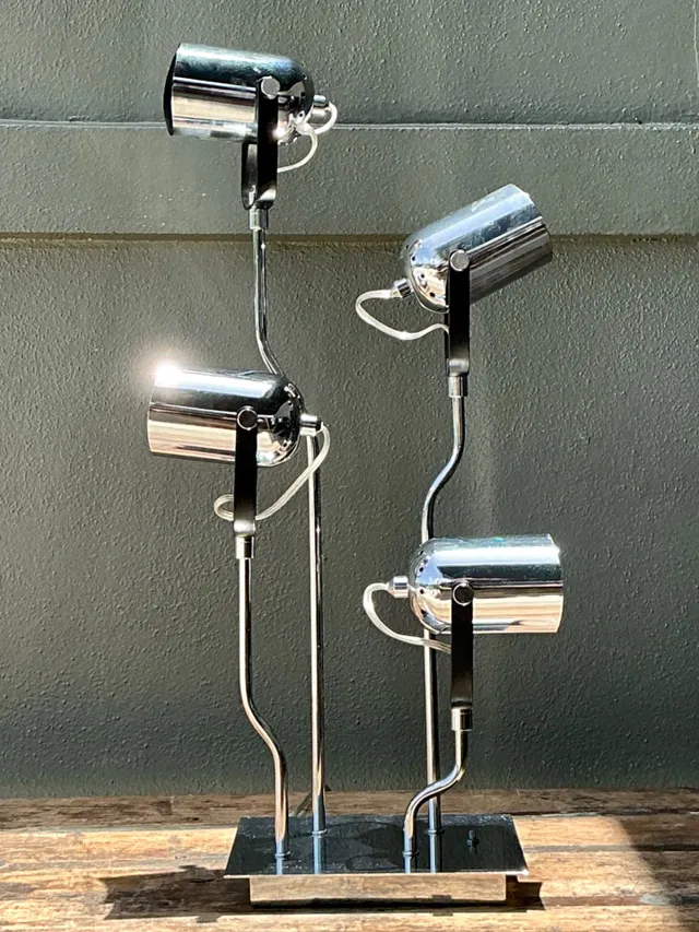 Vintage Van Teal Industrial Chrome Multi-Light Lamp — additional photo 3