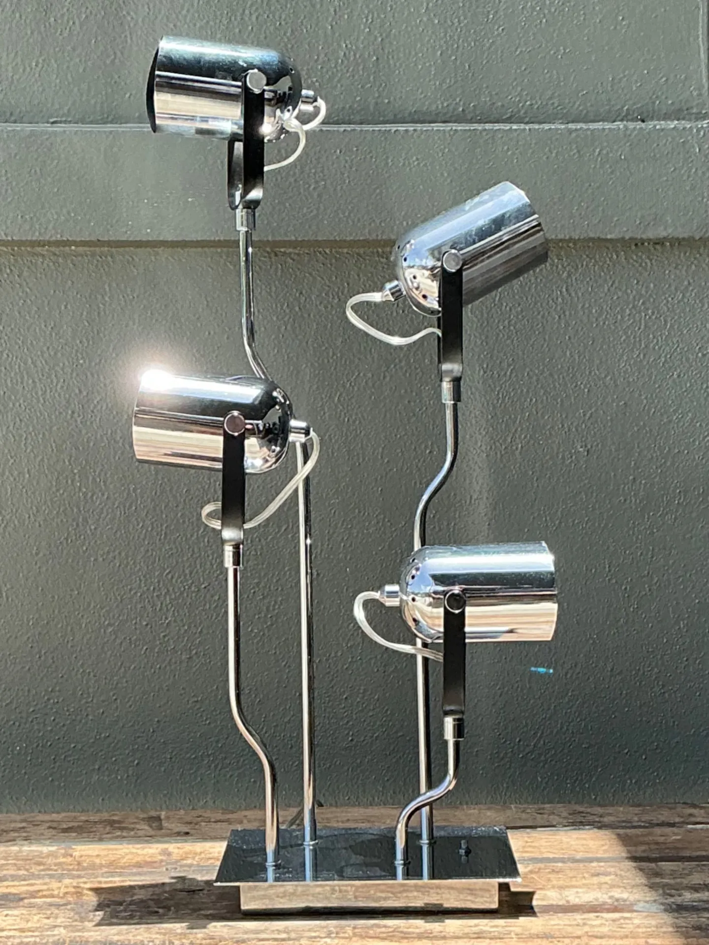 Vintage Van Teal Industrial Chrome Multi-Light Lamp — additional photo 4