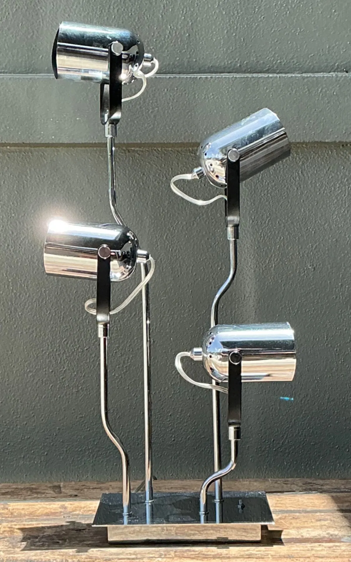 Vintage Van Teal Industrial Chrome Multi-Light Lamp — additional photo 4