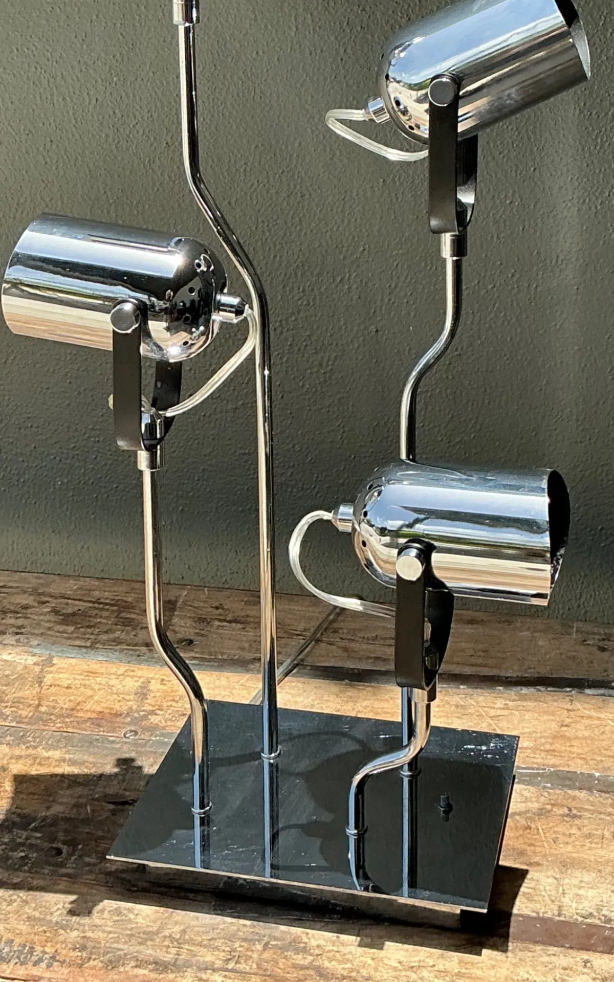 Vintage Van Teal Industrial Chrome Multi-Light Lamp — additional photo 8