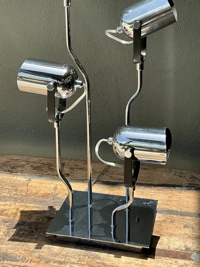 Vintage Van Teal Industrial Chrome Multi-Light Lamp — additional photo 8