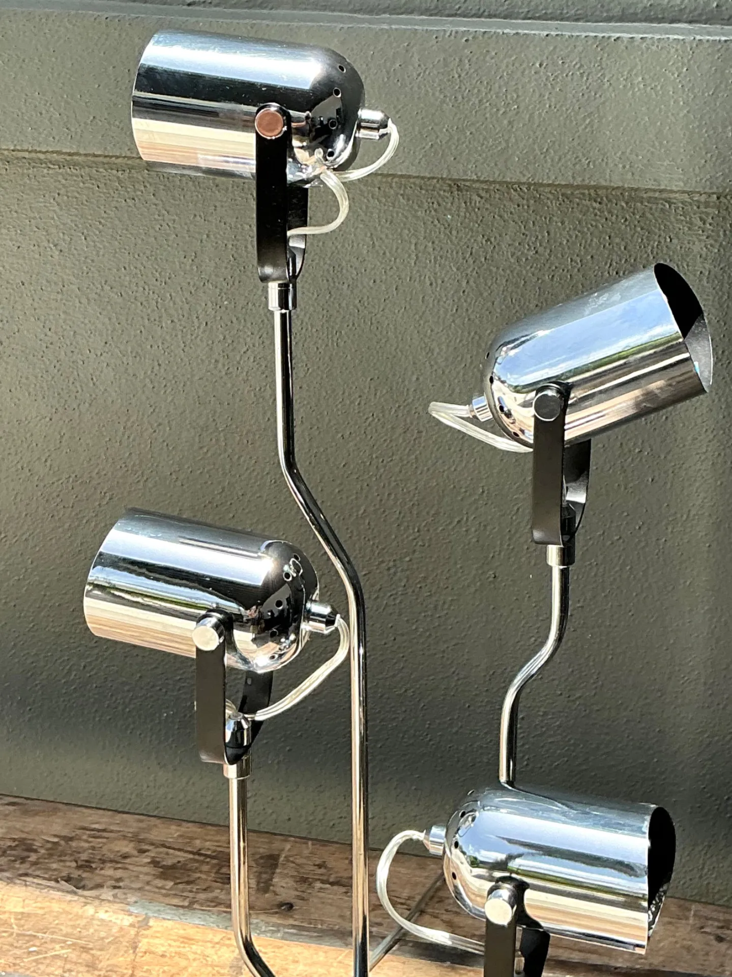 Vintage Van Teal Industrial Chrome Multi-Light Lamp — additional photo 6