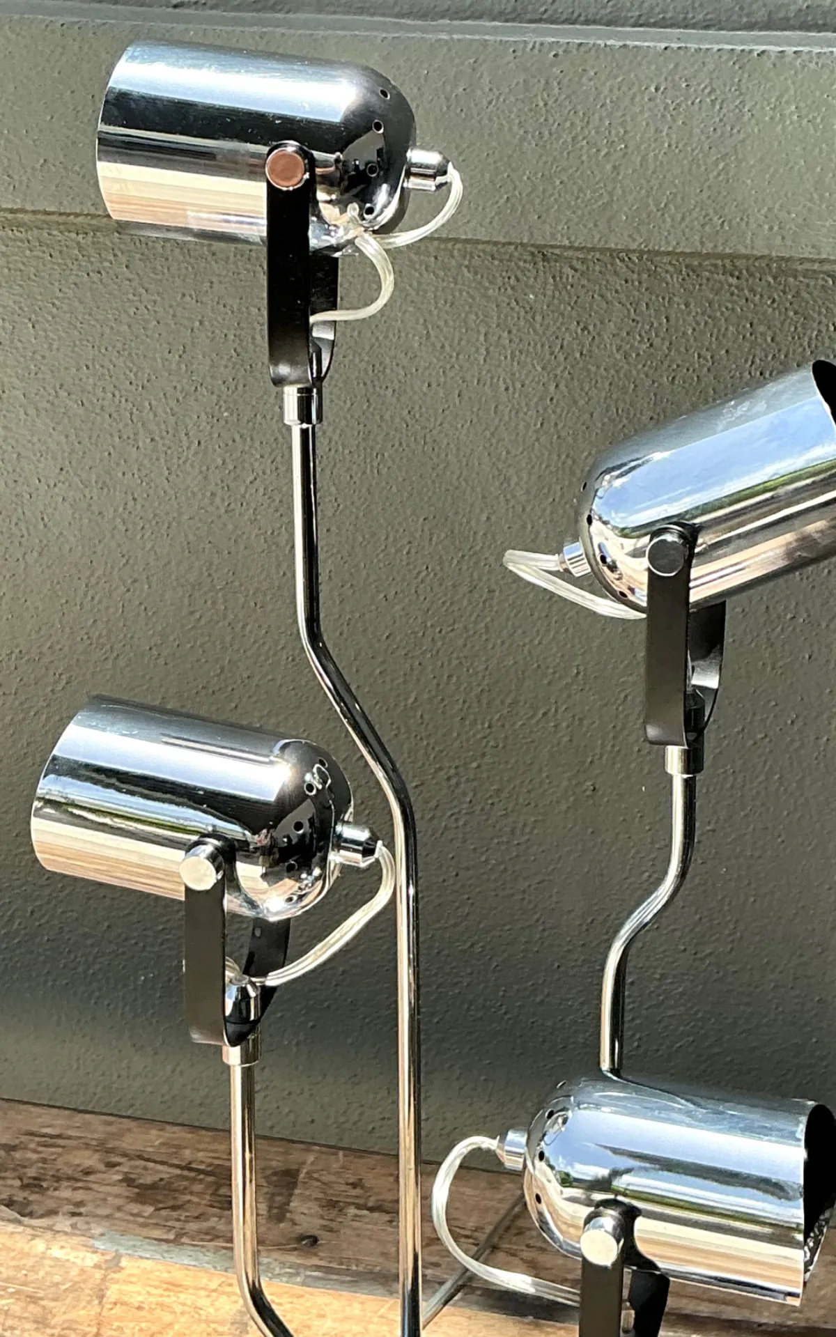 Vintage Van Teal Industrial Chrome Multi-Light Lamp — additional photo 6