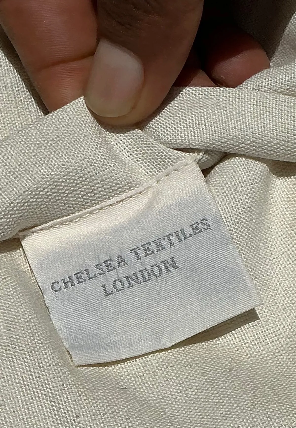 Vintage Chelsea Textile London Floral Embroidered Fabric Pillow