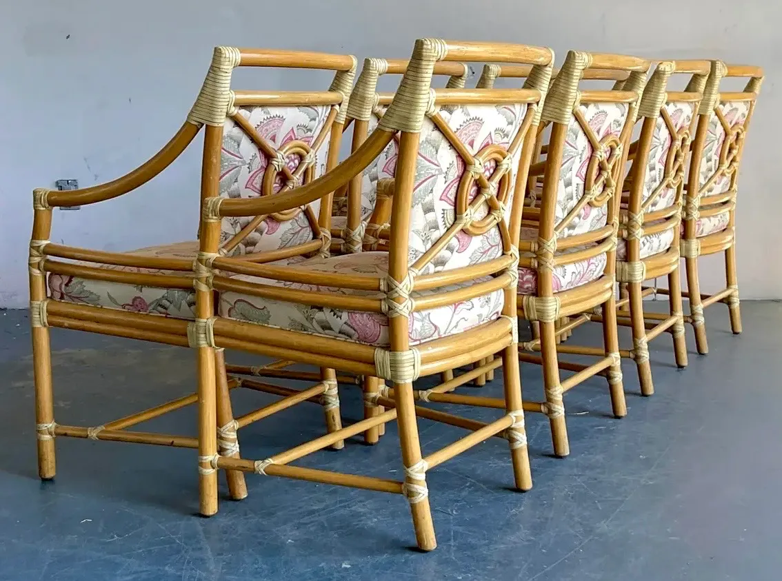 Vintage McGuire Target Back Dining Chairs - Set Of 8 — additional photo 8