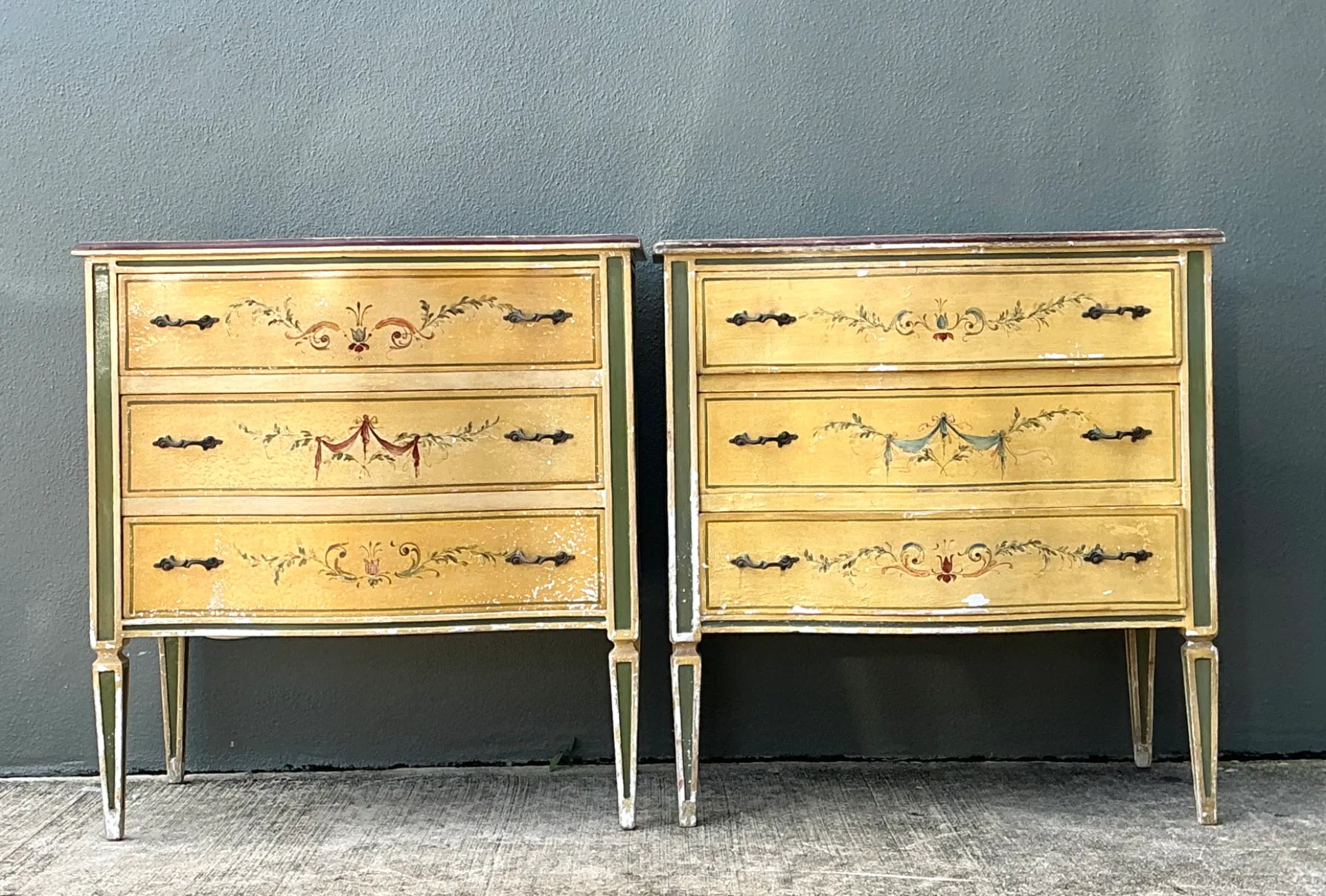 Vintage Hand-Painted Wood Chest - A Pair — additional photo 4