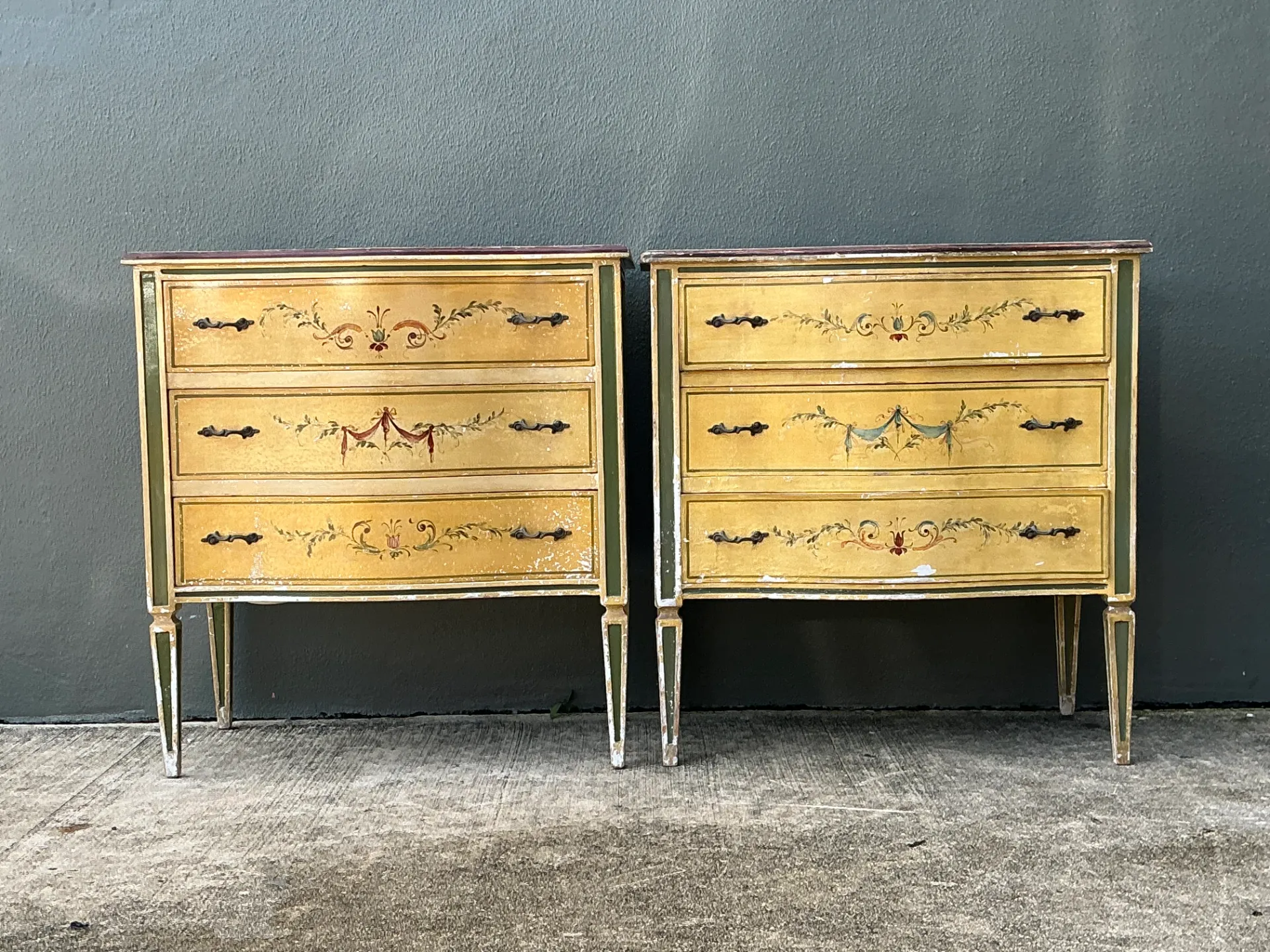 Vintage Hand-Painted Wood Chest - A Pair — additional photo 6