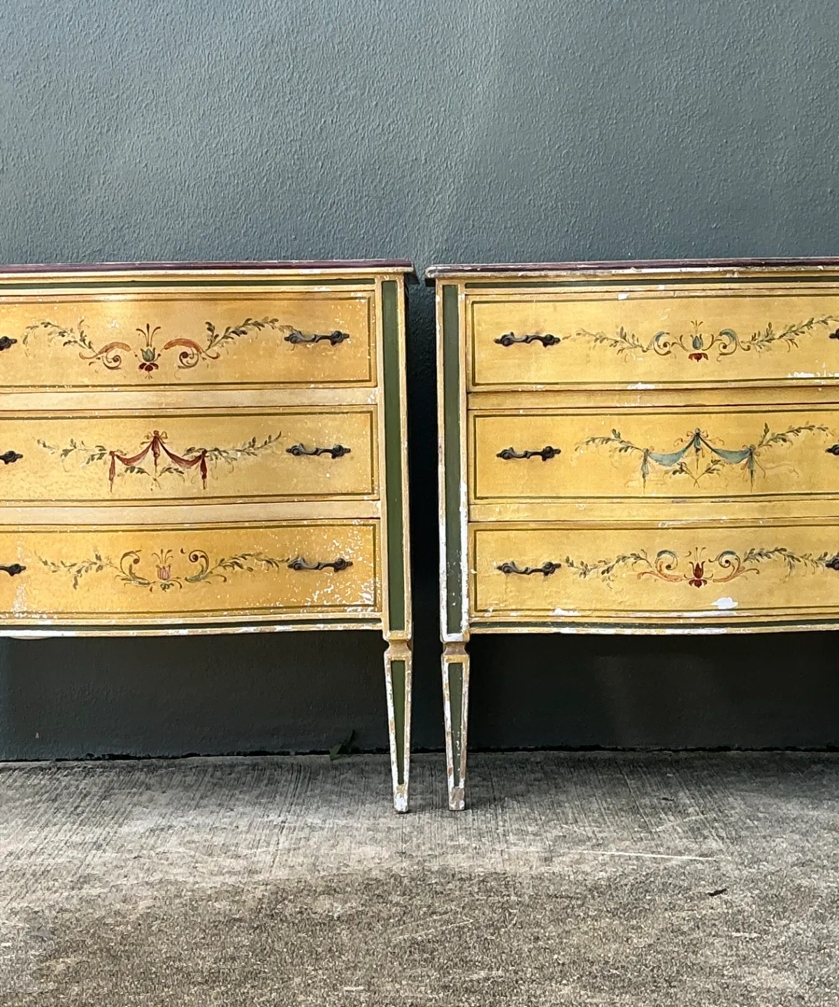 Vintage Hand-Painted Wood Chest - A Pair — additional photo 6