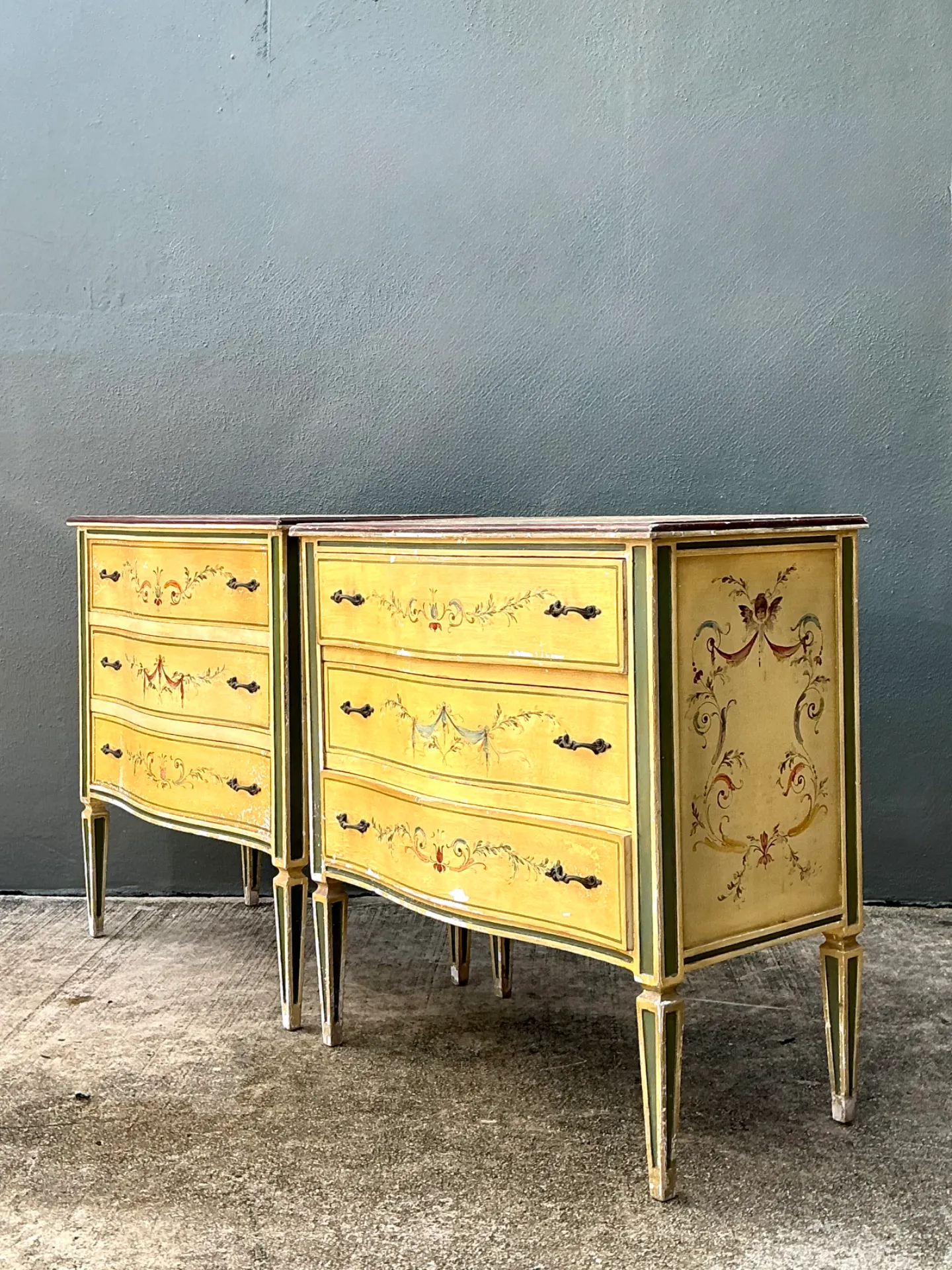 Vintage Hand-Painted Wood Chest - A Pair — additional photo 2