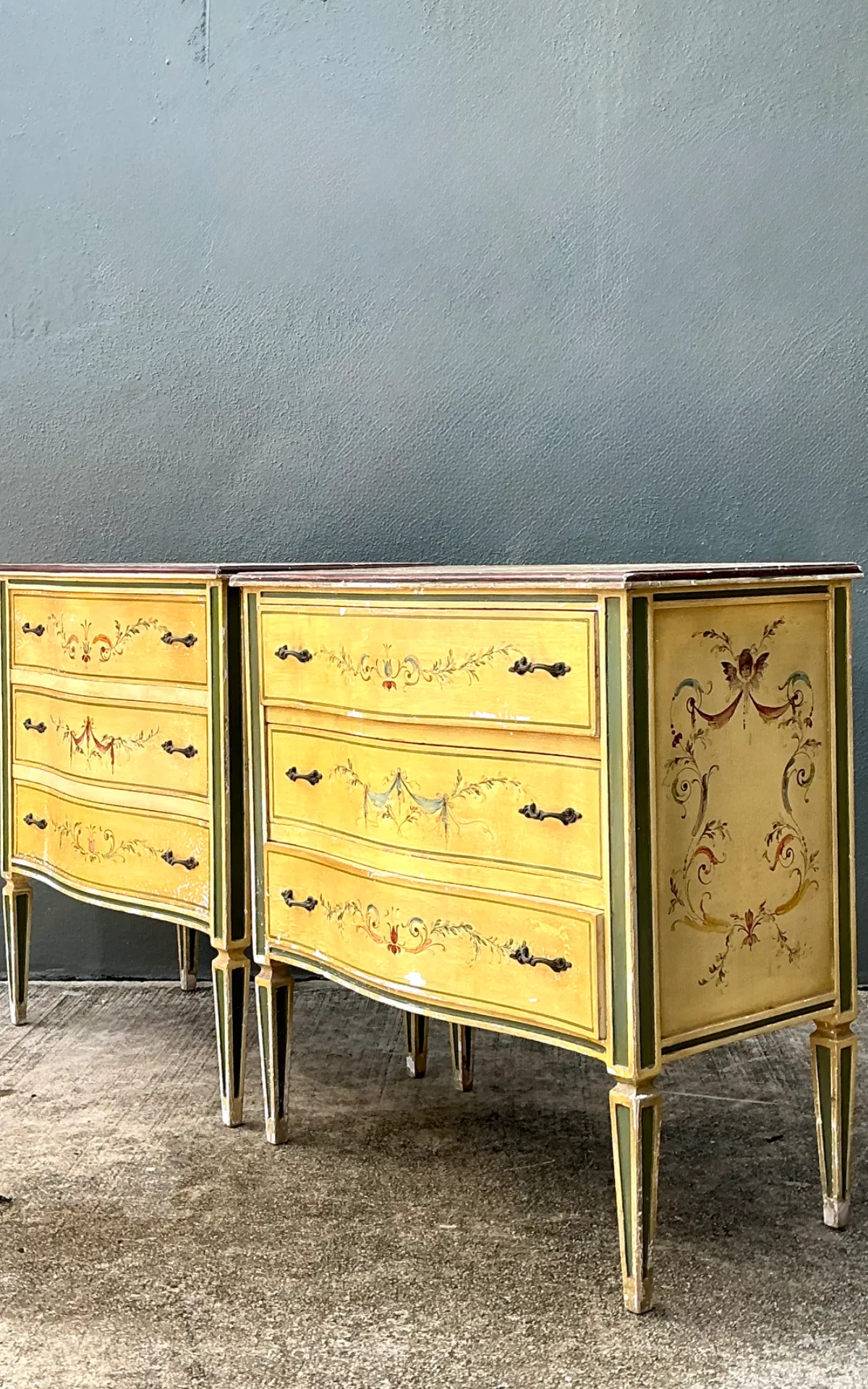 Vintage Hand-Painted Wood Chest - A Pair — additional photo 2