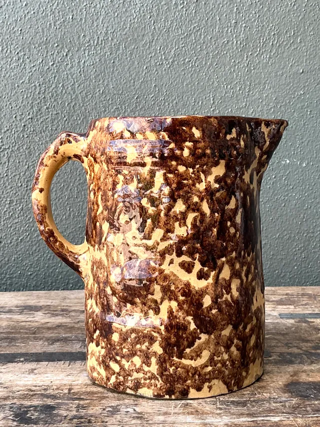 Vintage Ceramic Spatterware Pitcher — additional photo 6