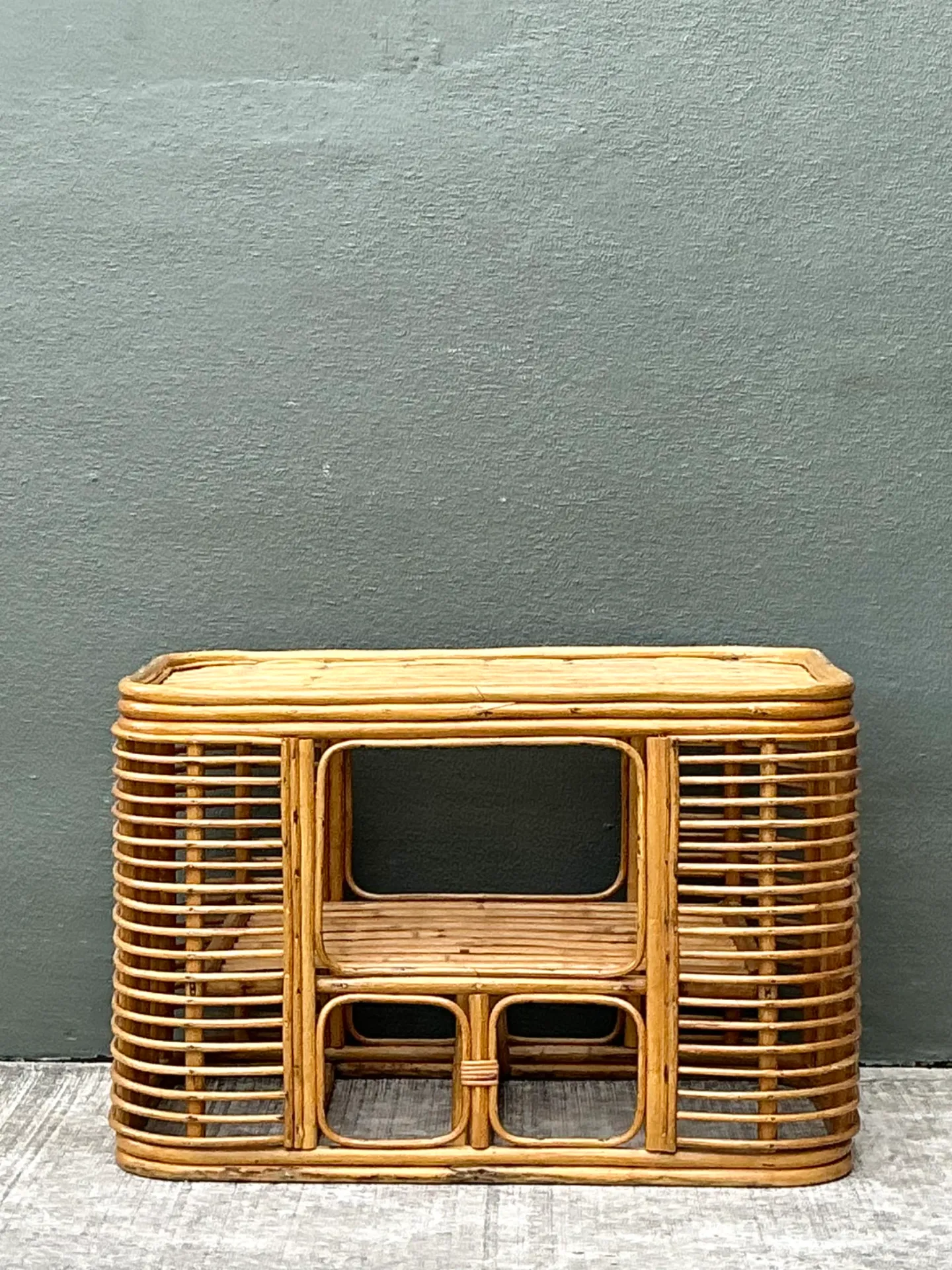 Vintage Rattan Stacked Rattan Coffee Table — additional photo 2