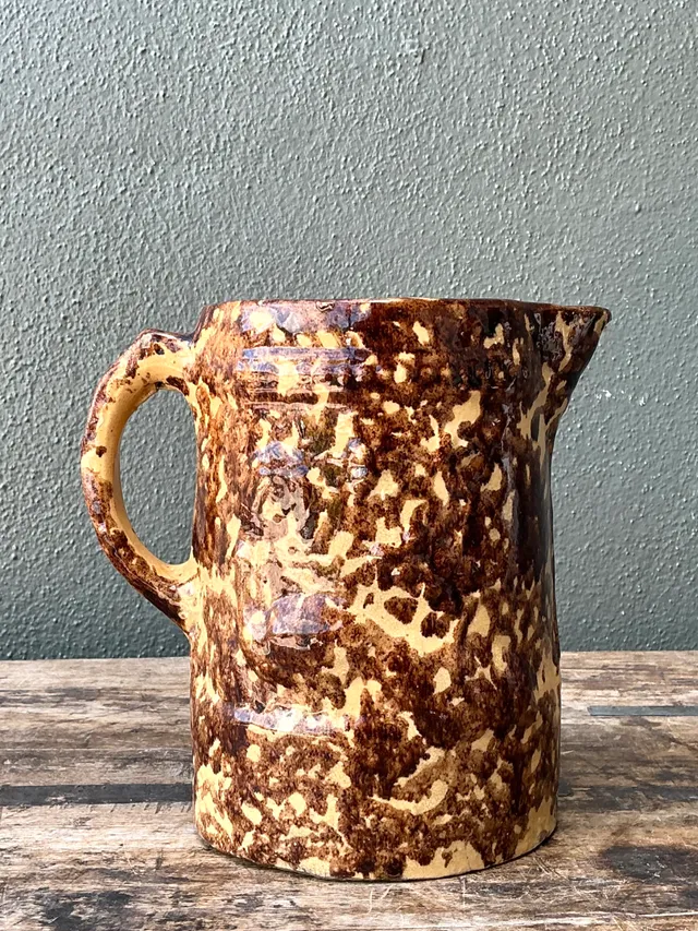 Vintage Ceramic Spatterware Pitcher — additional photo 4