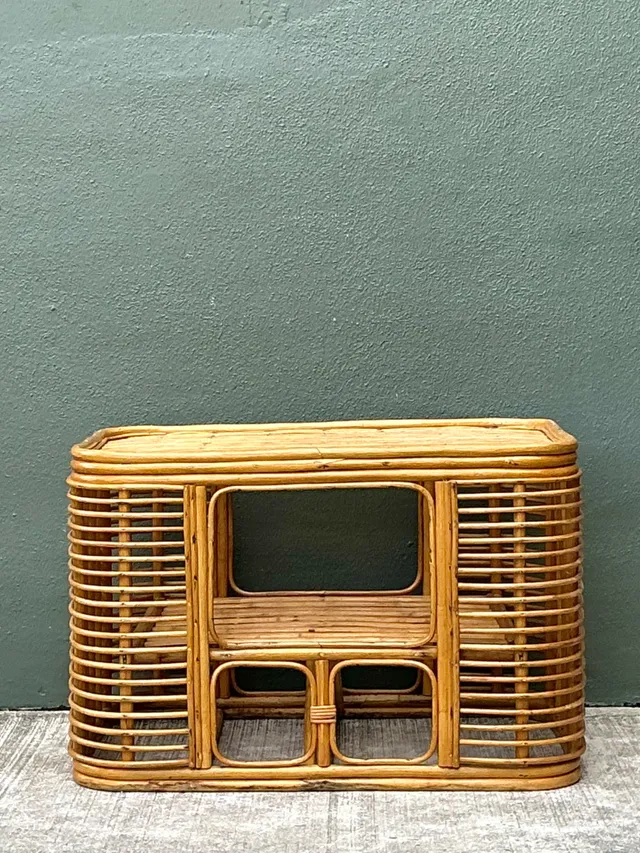 Vintage Rattan Stacked Rattan Coffee Table — additional photo 3