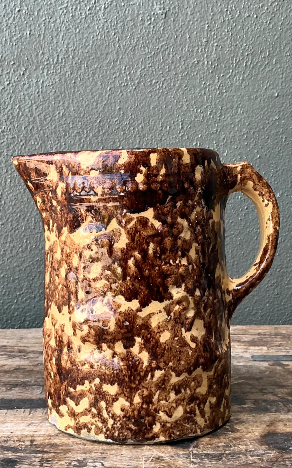Vintage Ceramic Spatterware Pitcher — additional photo 2