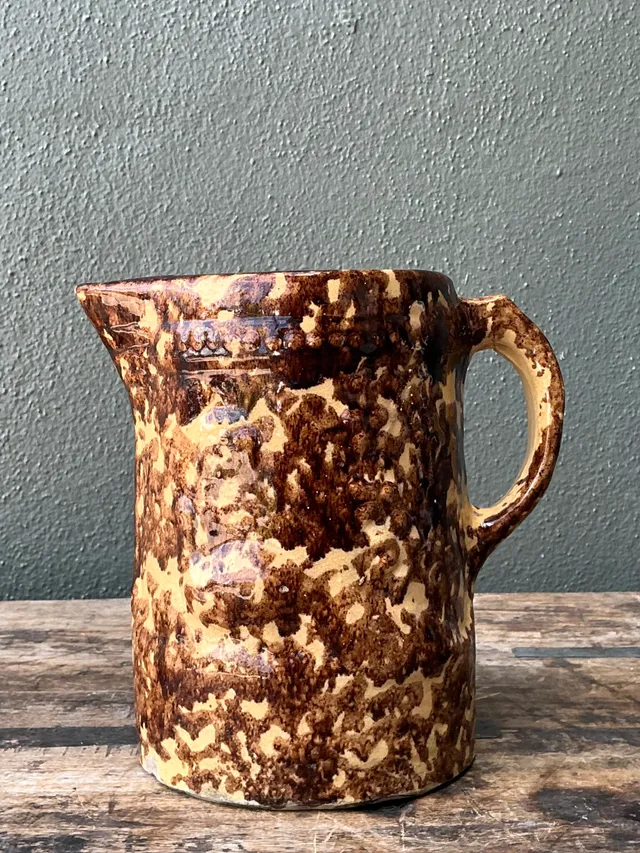 Vintage Ceramic Spatterware Pitcher — additional photo 2