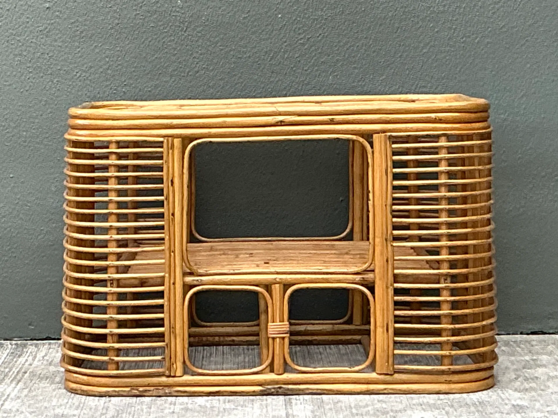 Vintage Rattan Stacked Rattan Coffee Table — additional photo 8